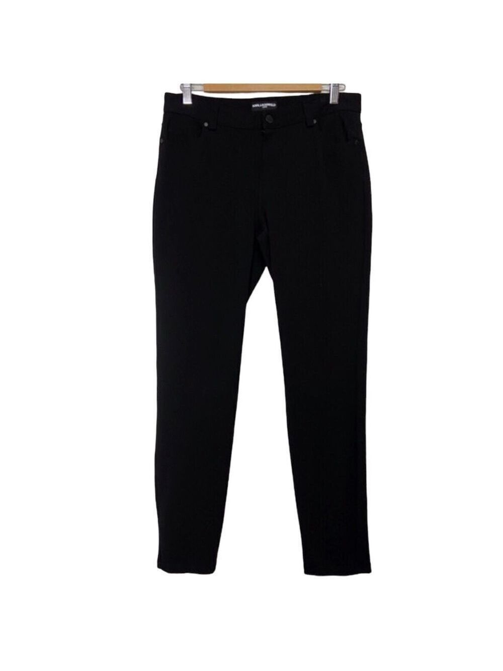 KARL Lagerfeld black trouser pants stretchy jersey jeans style medium rise size8
